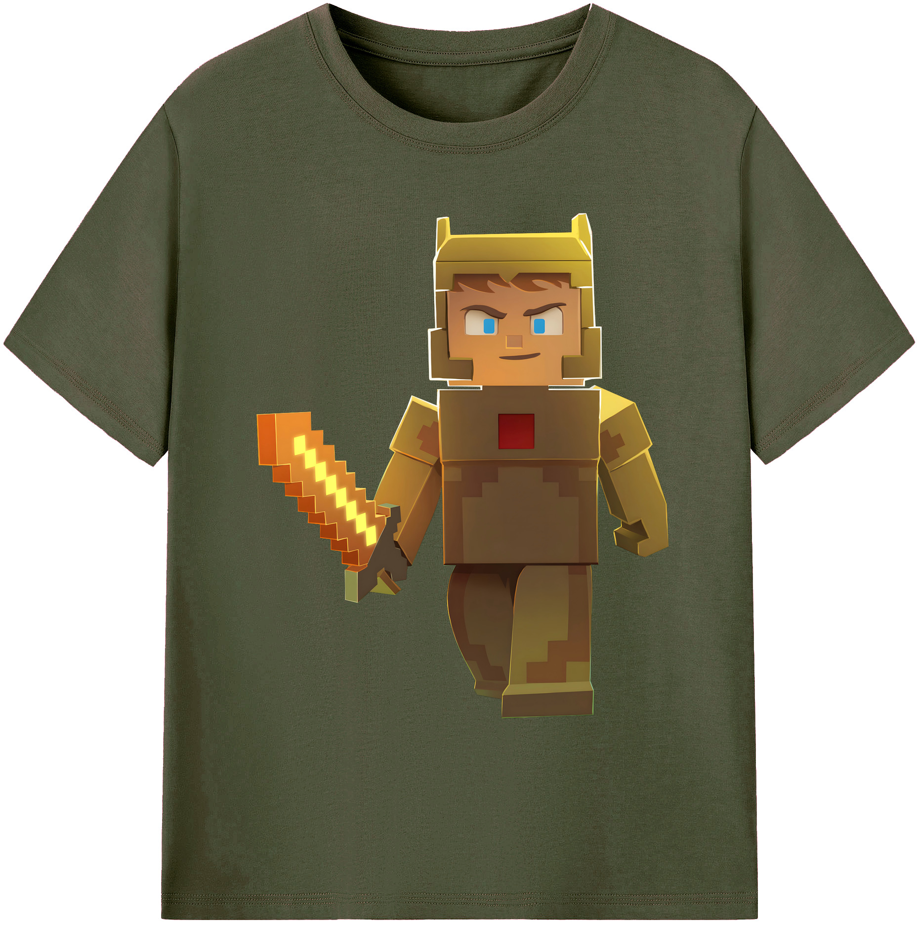 （画像用） マインクラフト ブロックの世界 Minecraft MC Block world 綿100％ メンズ半袖Tシャツ｜肌触りやわらか＆通気性